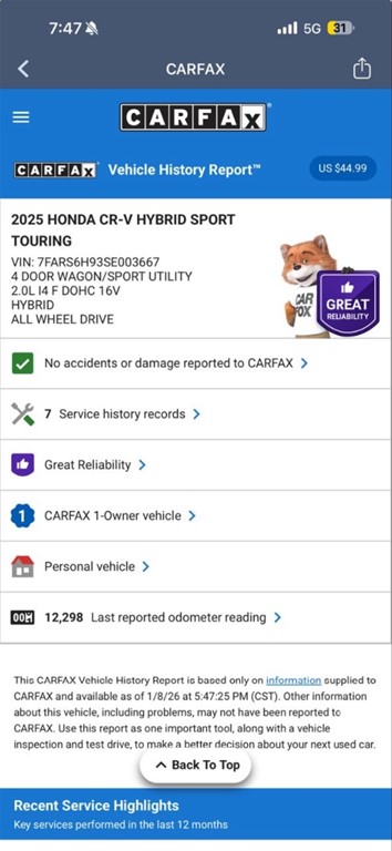 2025 Honda CR-V Sport Touring Hybrid — foto 12 / 12