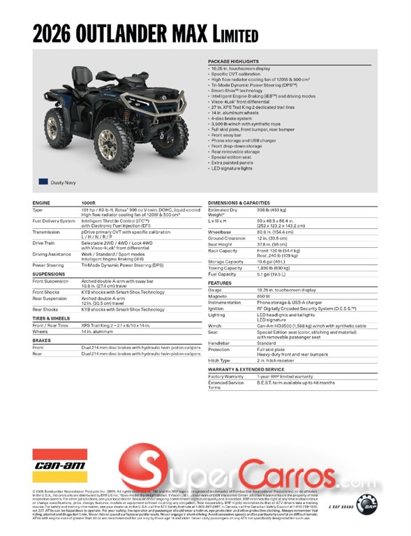 2026 OUTL MAX LTD 1000R BE SAS — foto 2 / 2