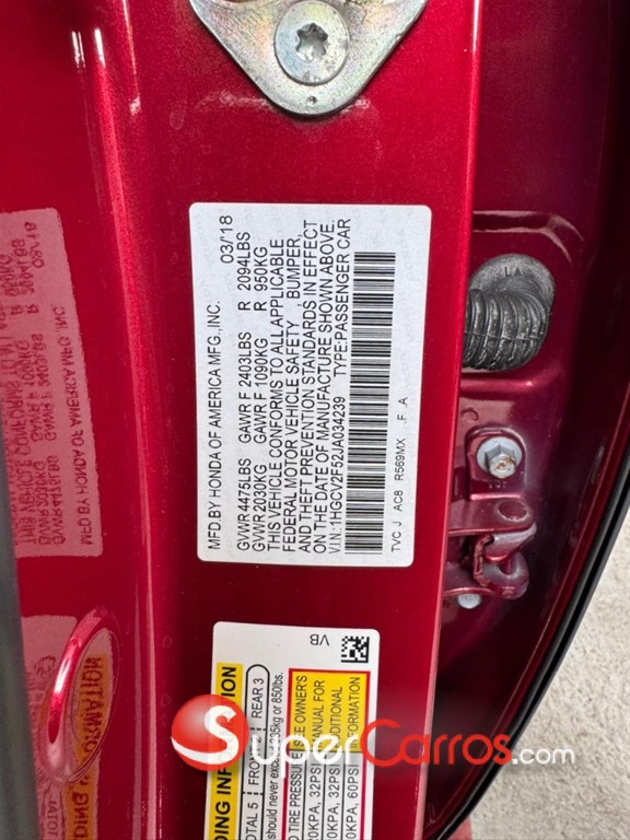 2018 Honda Accord EXL — foto 8 / 11