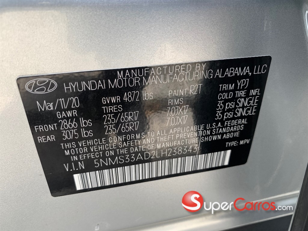 2020 Hyundai Santa Fe SEL — foto 8 / 9