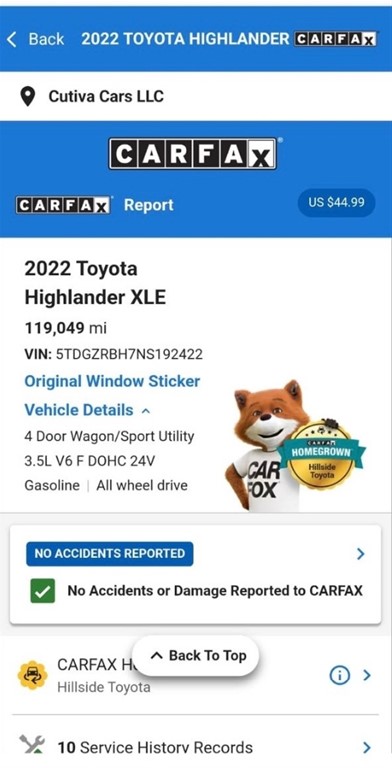 2022 Toyota Highlander Hybrid XLE — foto 7 / 9