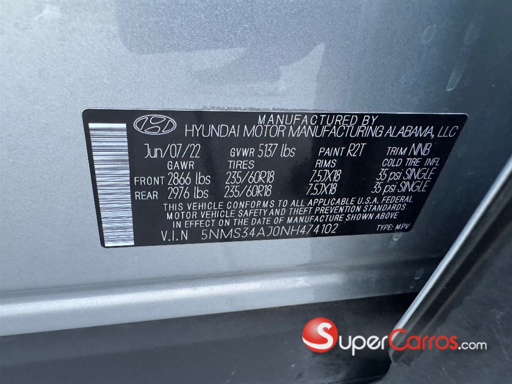 2022 Hyundai Santa Fe Limited — foto 11 / 12