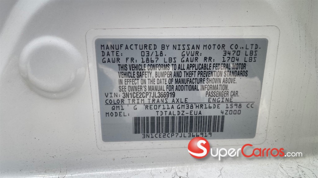2018 Nissan Versa Note SV — foto 11 / 12