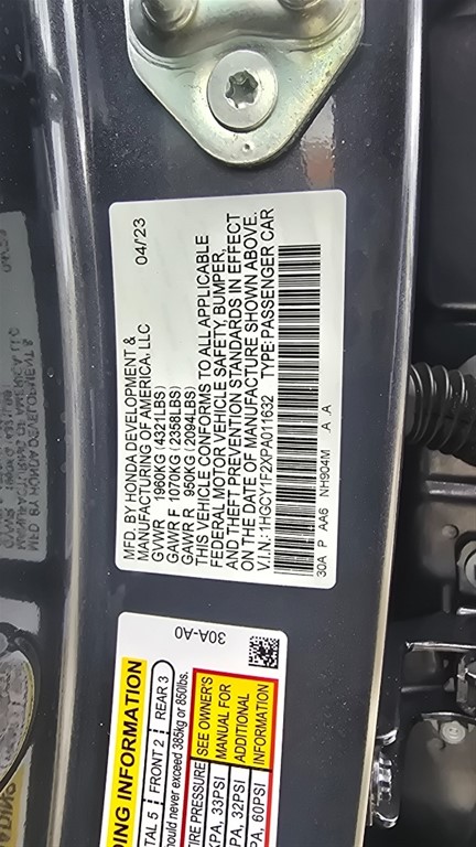 2023 Honda Accord LX — foto 10 / 12
